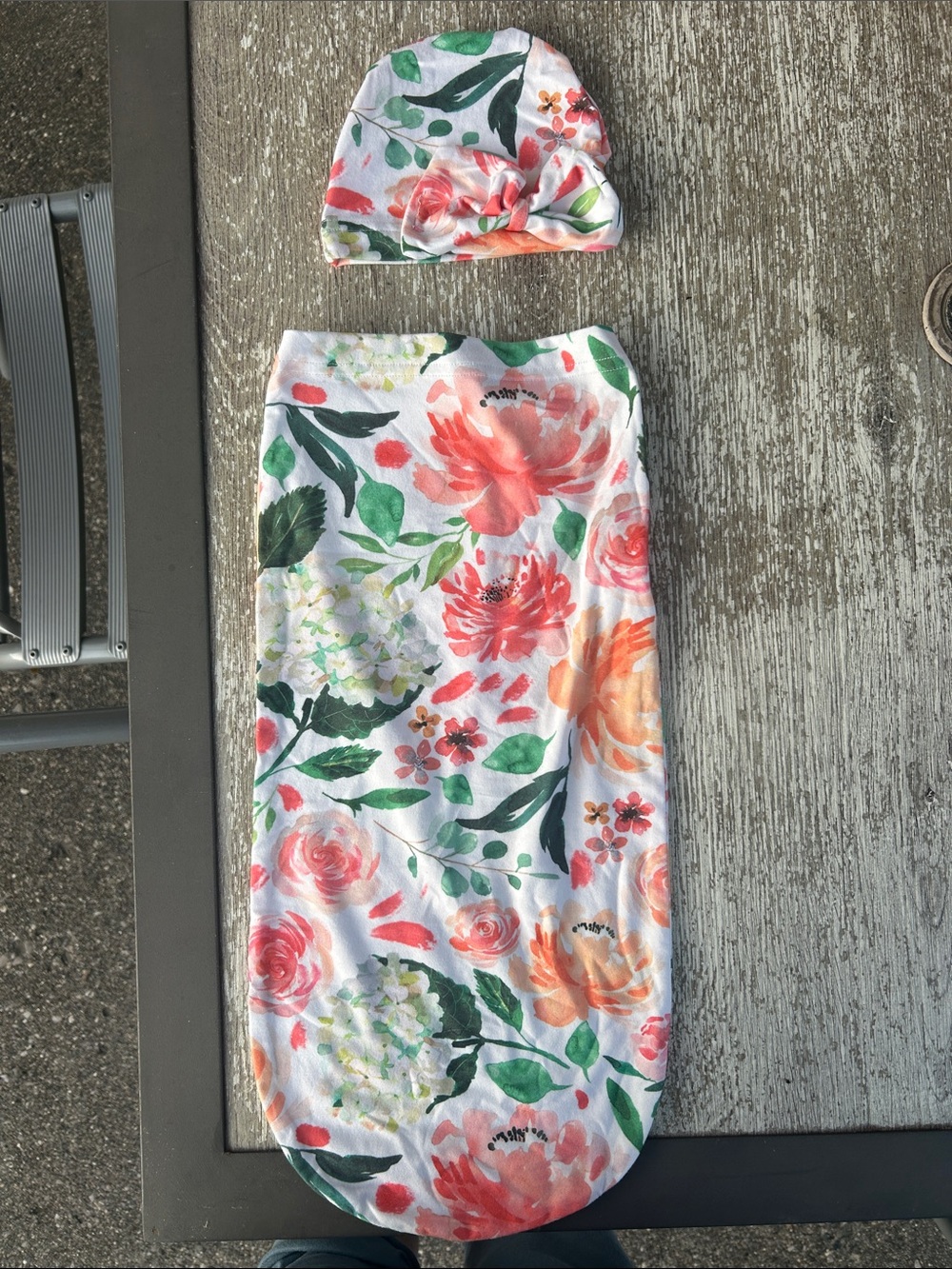 Itzy Ritzy Pastel Floral Swaddle Sack with Knotted Hat